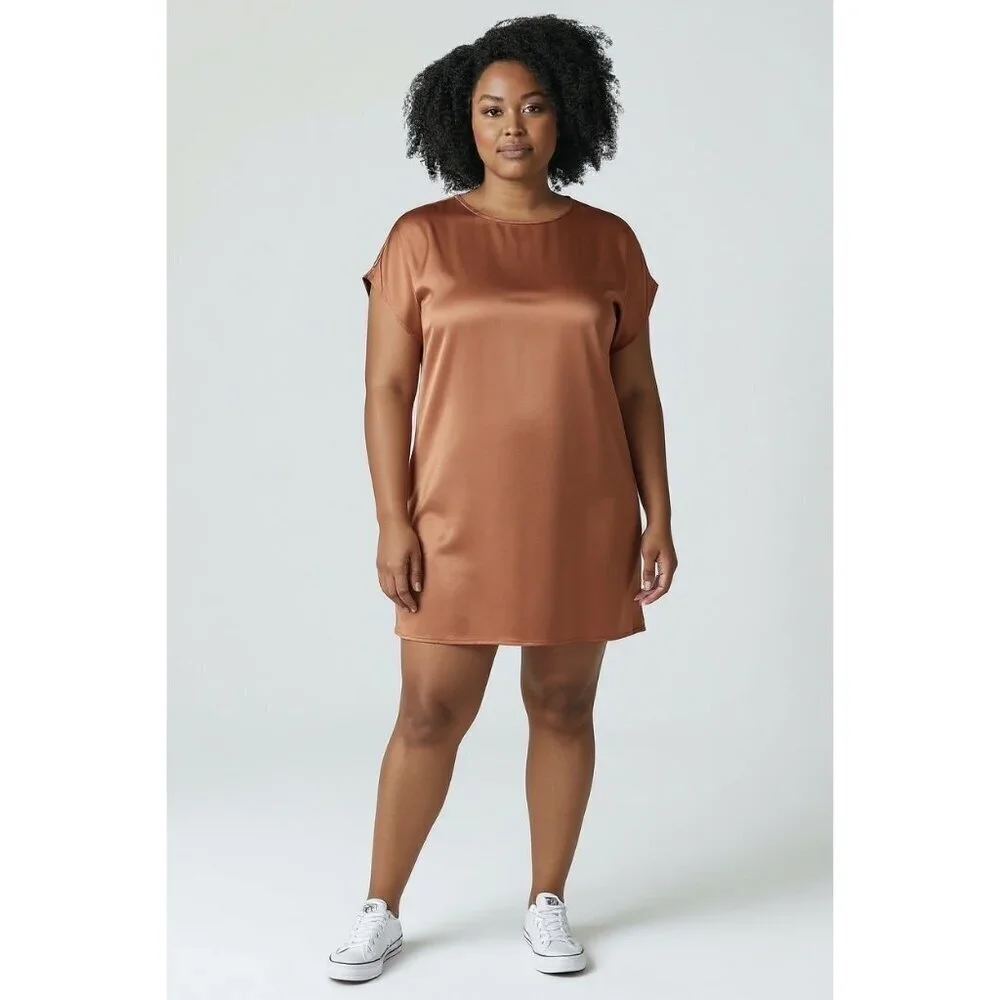 Melissa Nepton Women's Kerra Style Copper Viscose Short Dress - Picture 1 of 6